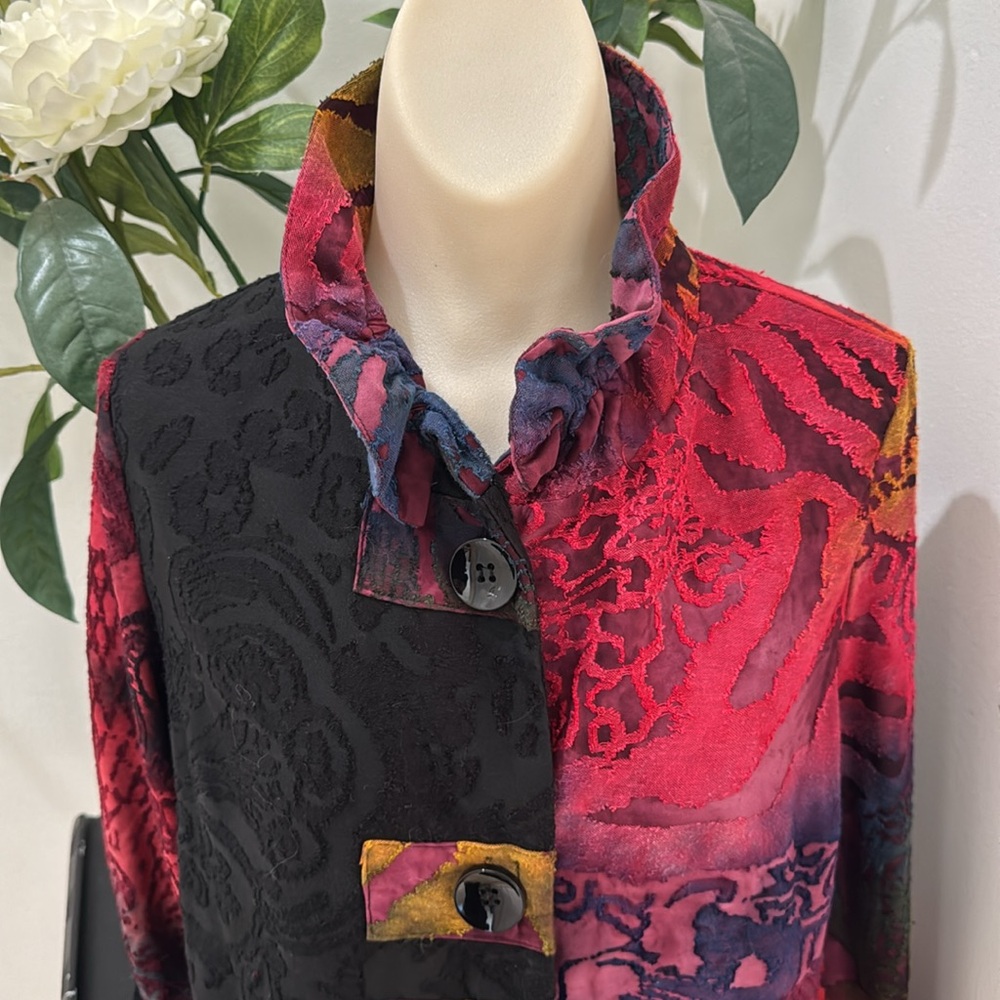 Caleoos Vibrant Multicolor Button-Up Jacket - image 3